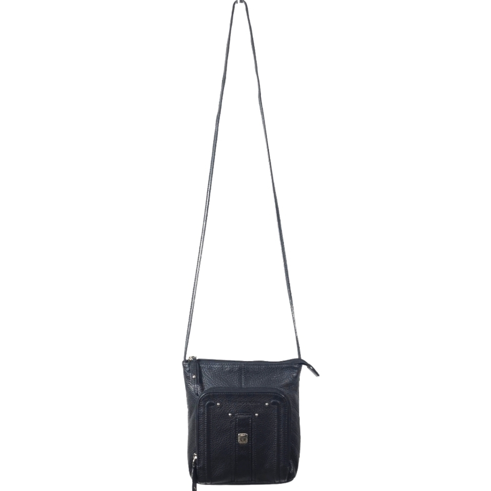 Stone Mountain Black Pebbled Leather Crossbody - Picture 2 of 11